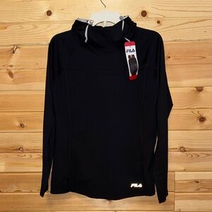 Fila Black Women’s Midweight Training Pull Over Hoodie with Logo